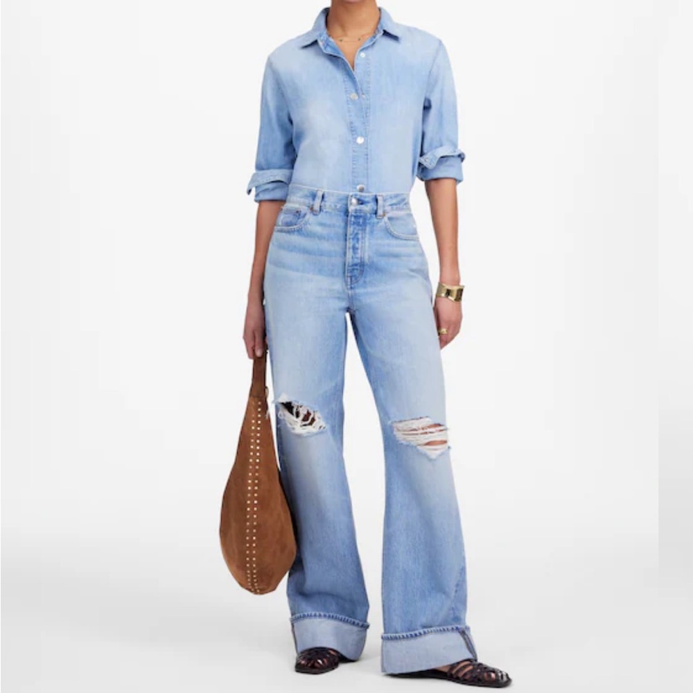 Madewell Low Slung Baggy cuffed Jeans